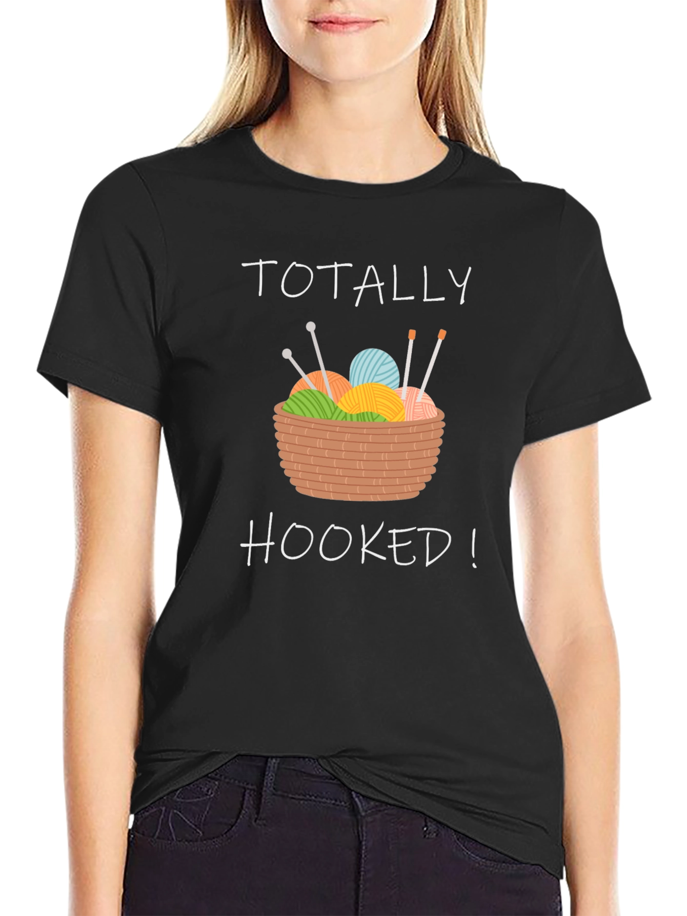Totally Hooked! Graphic T-Shirt - Knitting Lovers Tee