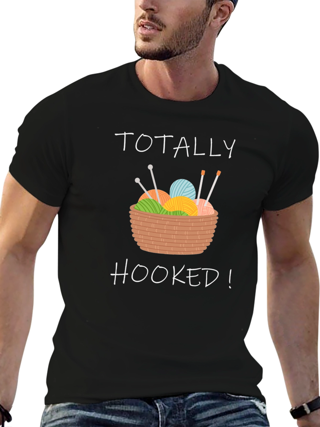 Totally Hooked! Graphic T-Shirt - Knitting Lovers Tee