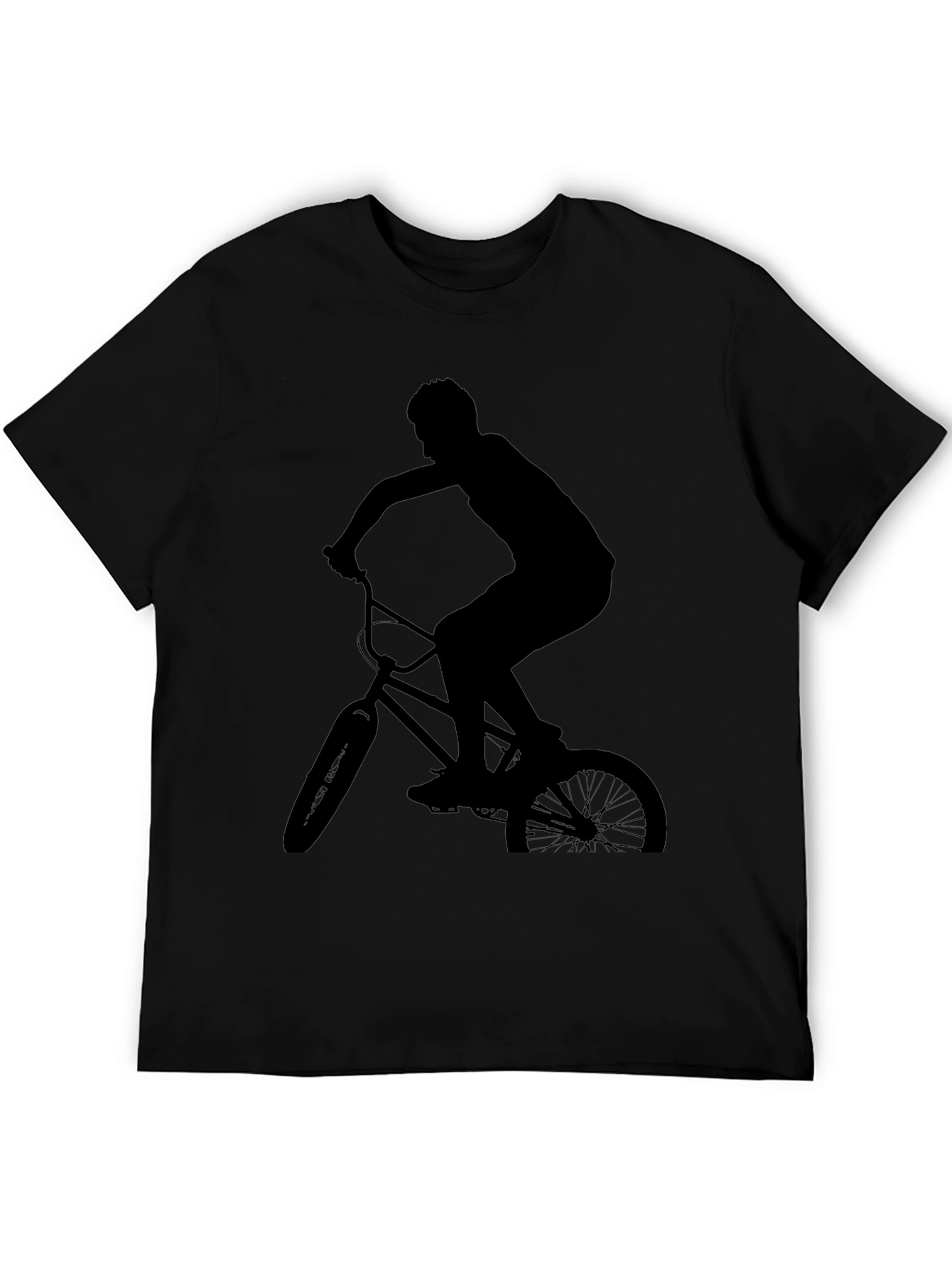 BMX Rider Silhouette Graphic Tee - Black
