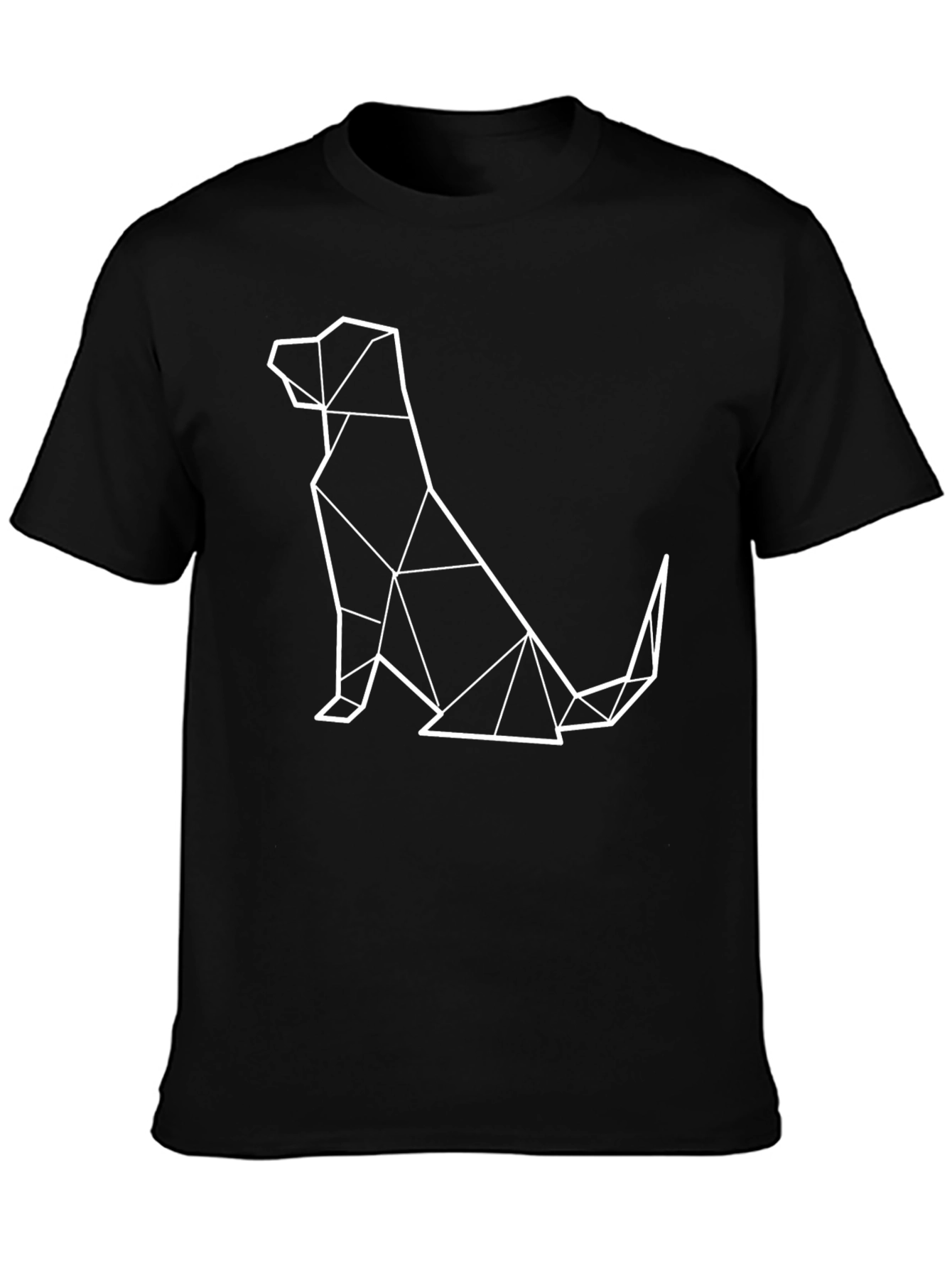 Geometric Dog Graphic Tee - Black