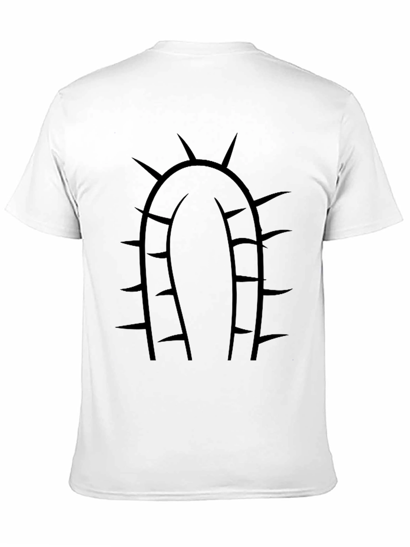 Spiked Cactus Graphic Tee - Black Cotton Casual Shirt