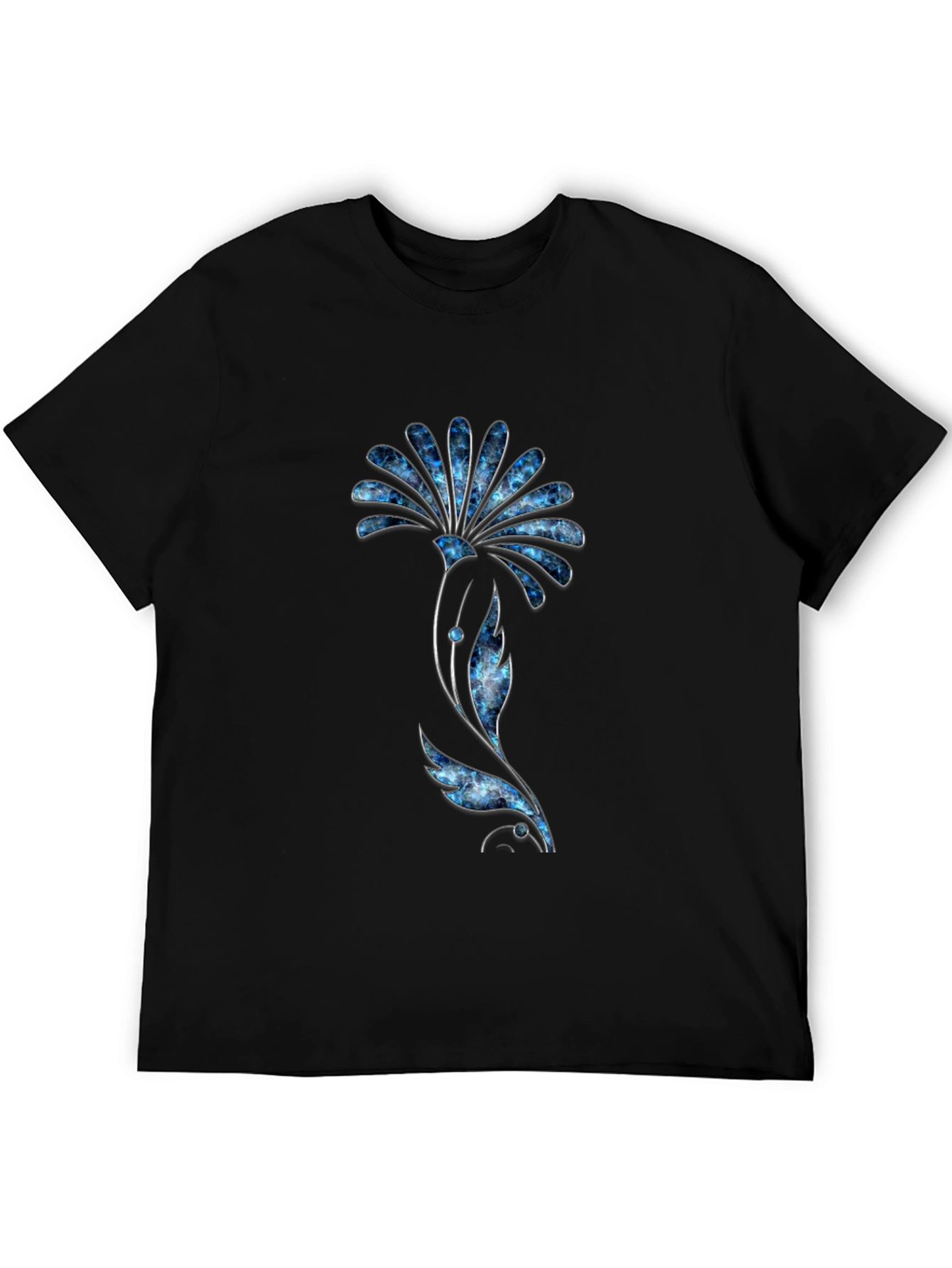 Floral Graphic Tee - Modern Black T-Shirt