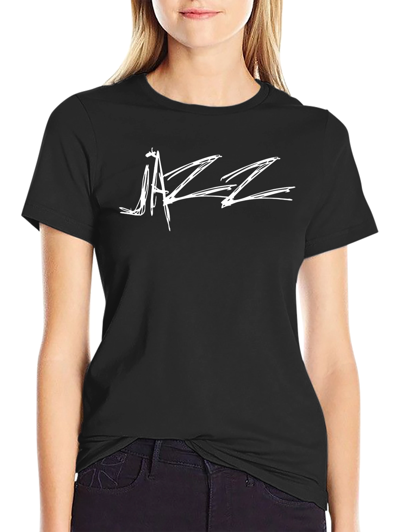 Cool Jazz Scribble Graphic Black T-Shirt