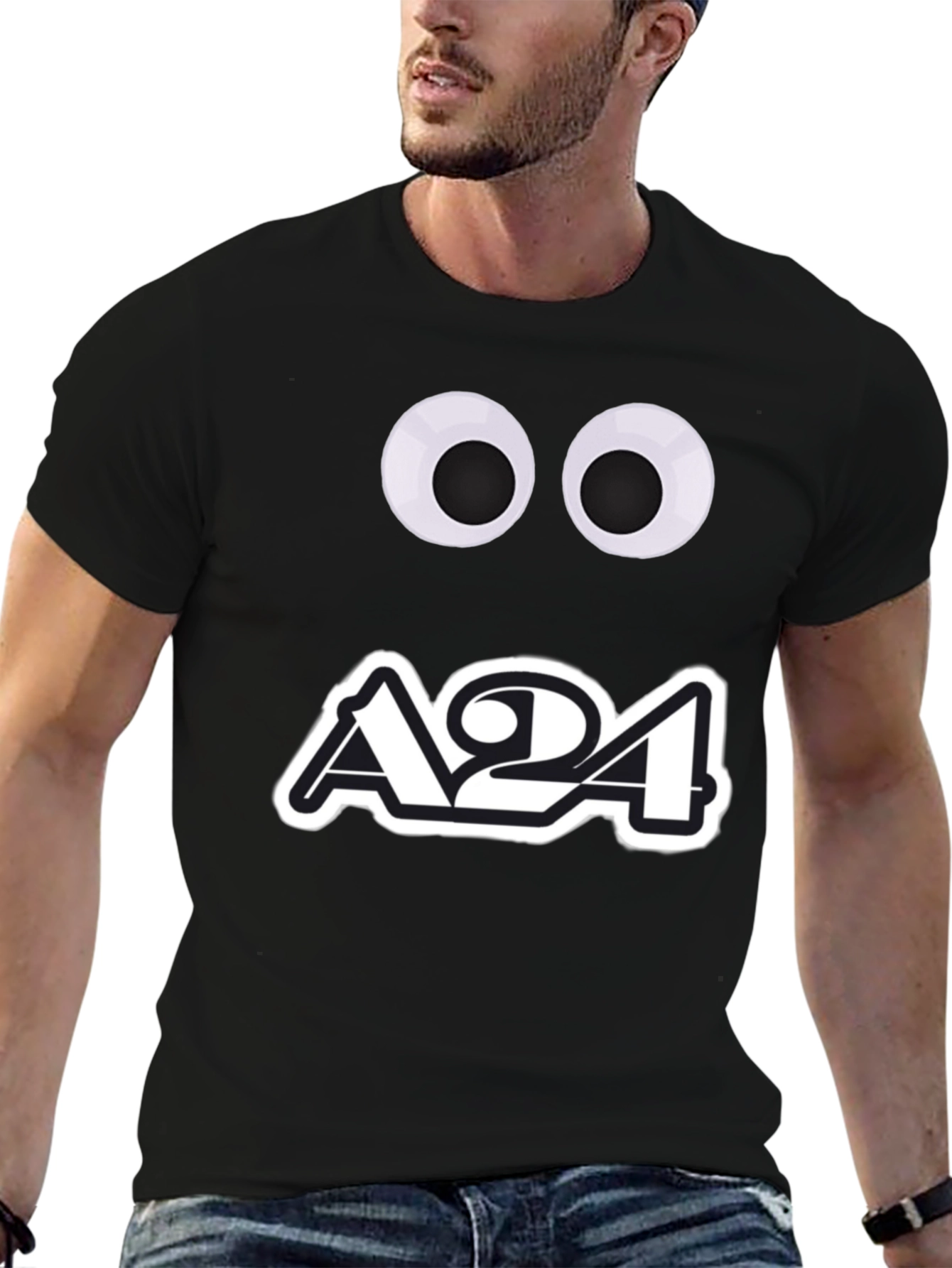 A24 Googly Eyes Black Graphic Tee