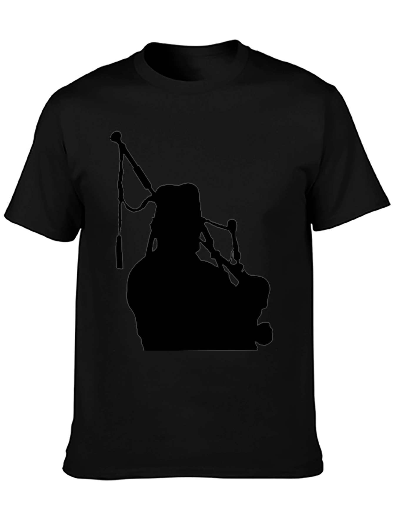 Bagpiper Silhouette Black T-Shirt