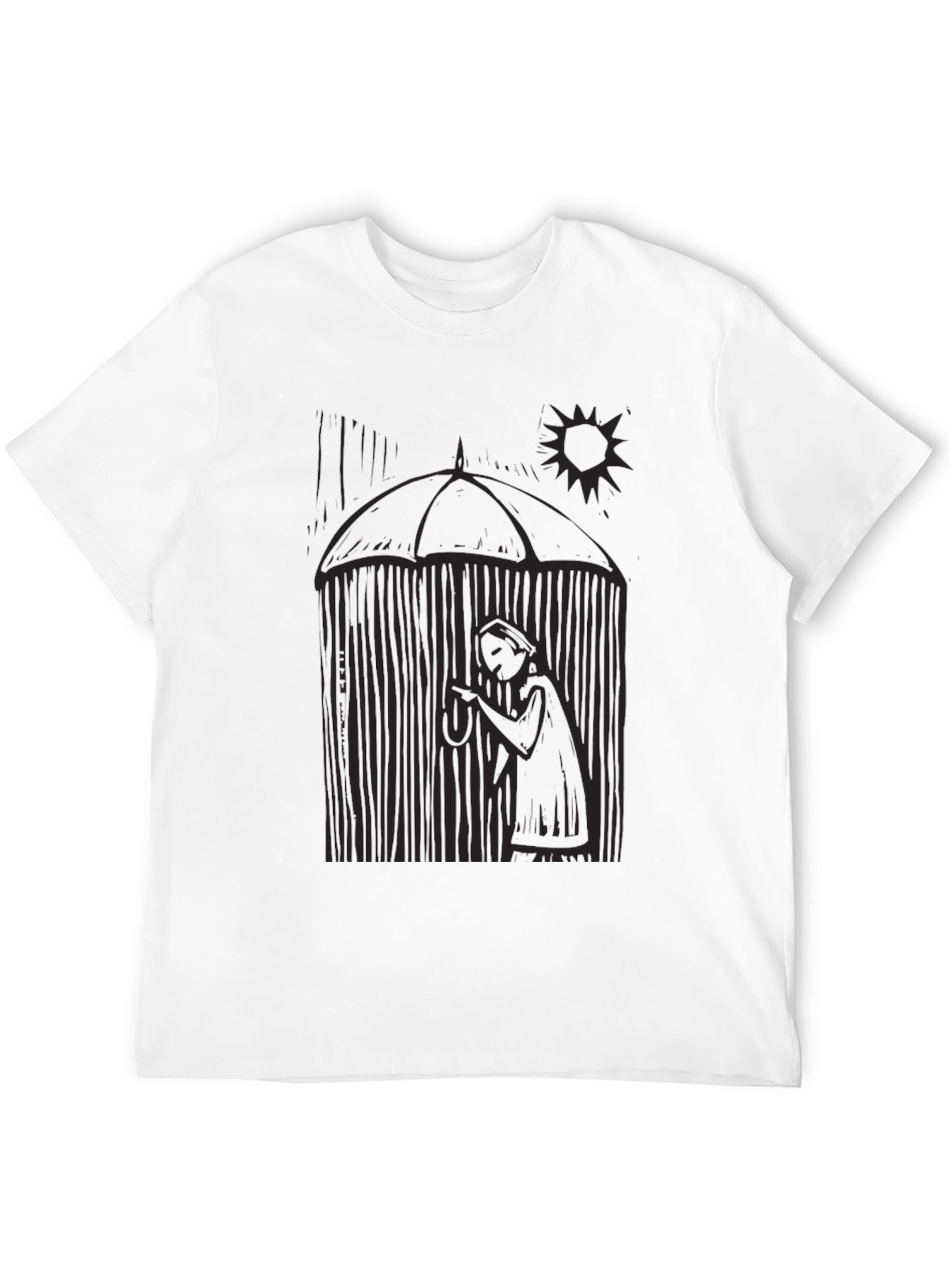 Artistic Graphic Print Black T-Shirt