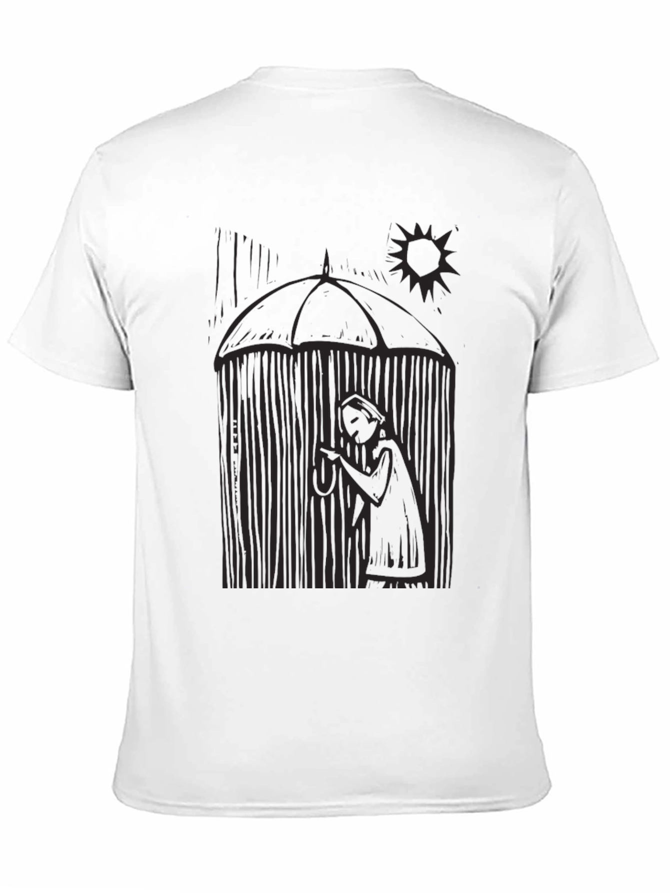 Artistic Graphic Print Black T-Shirt