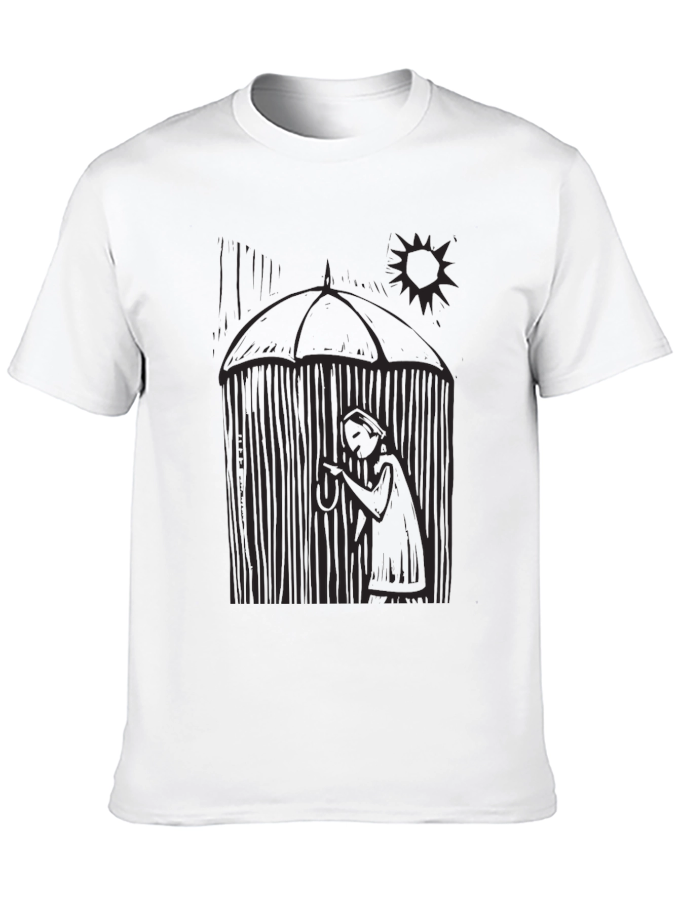Artistic Graphic Print Black T-Shirt