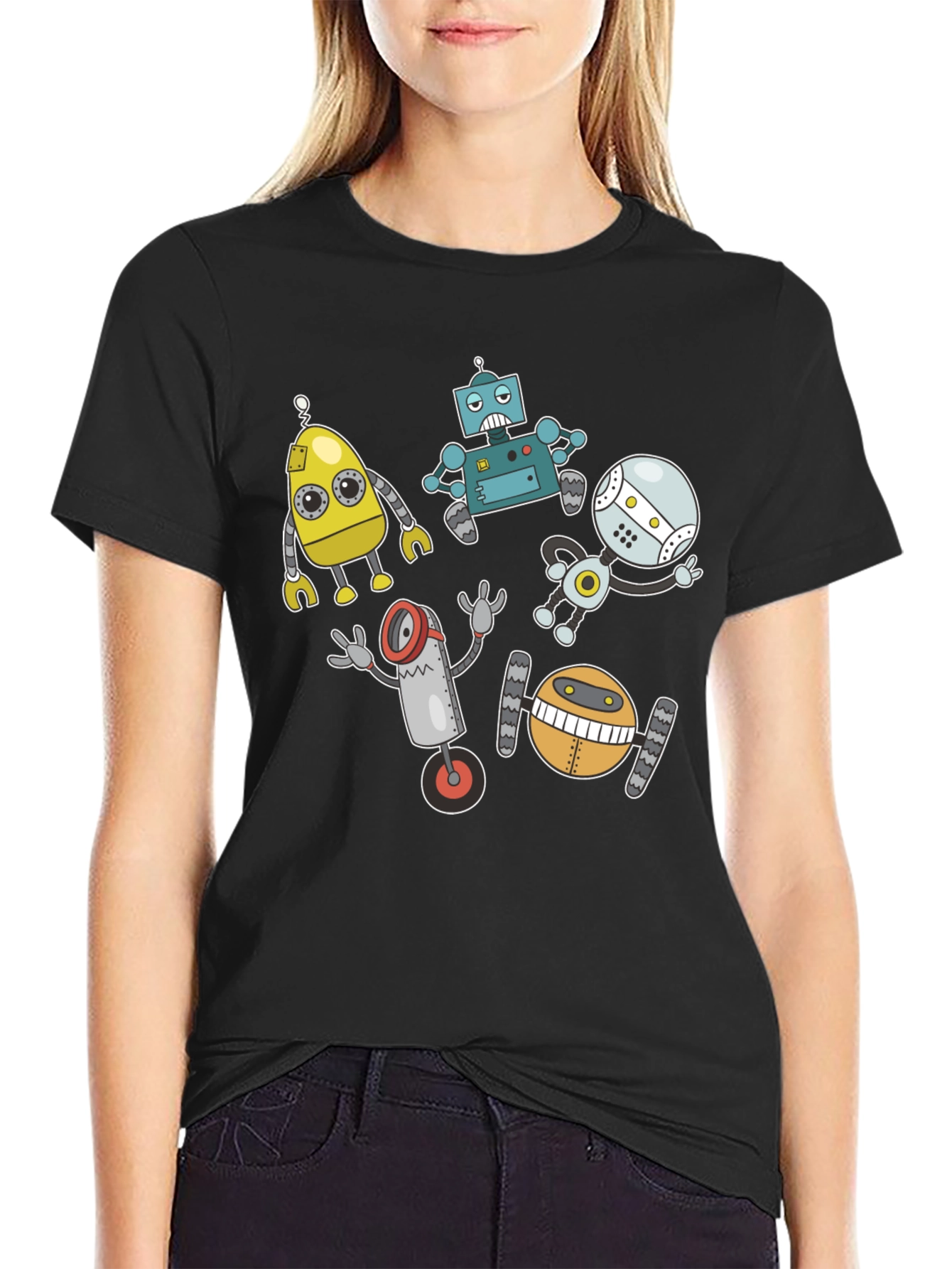 Robot Crew Graphic Tee - Geek Chic Style