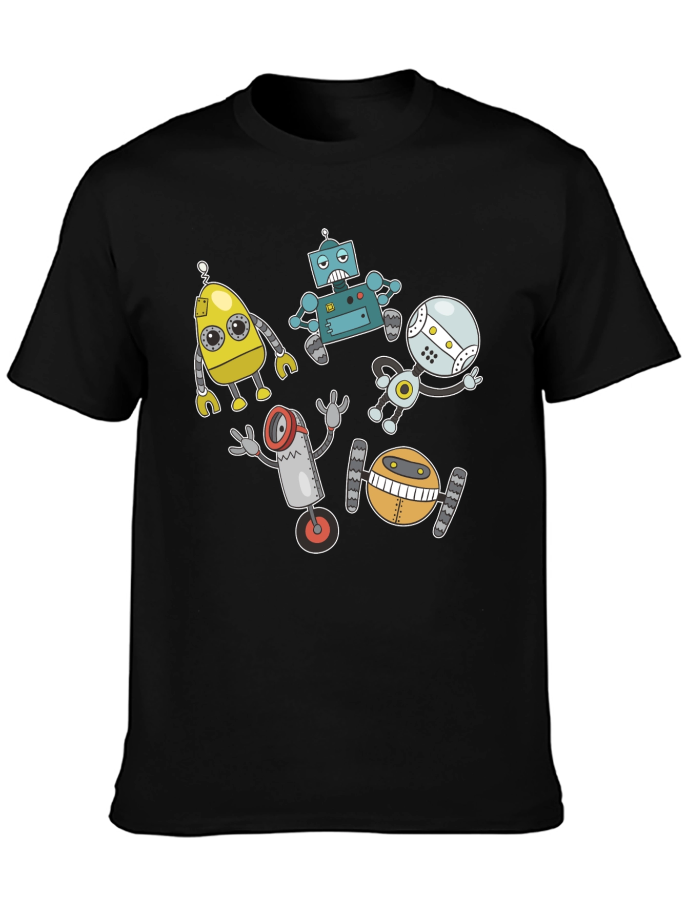 Robot Crew Graphic Tee - Geek Chic Style