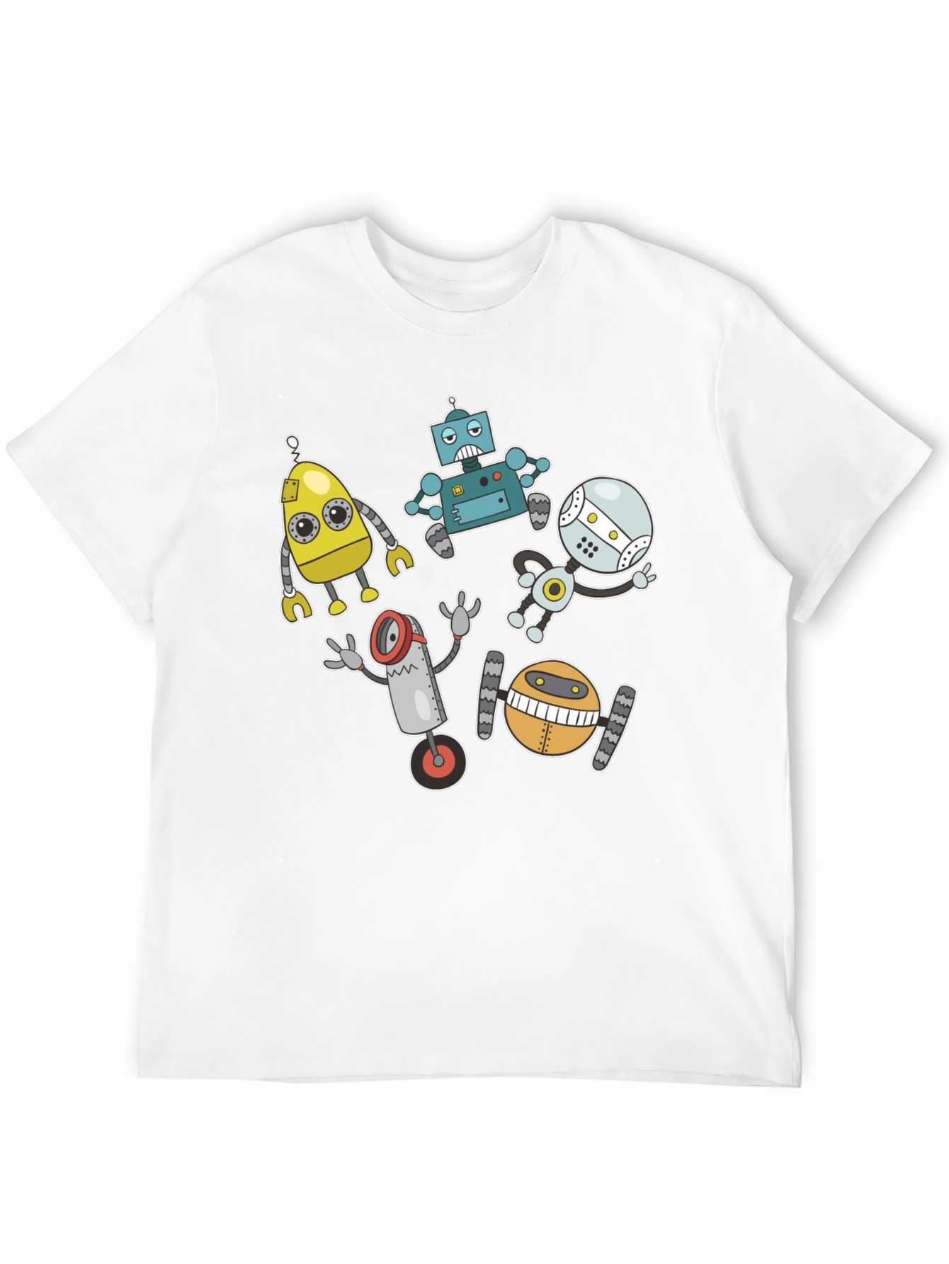 Robot Crew Graphic Tee - Geek Chic Style