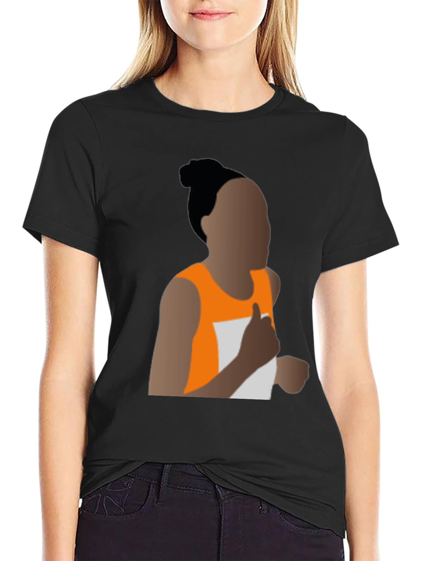 Running Woman Silhouette Graphic Tee