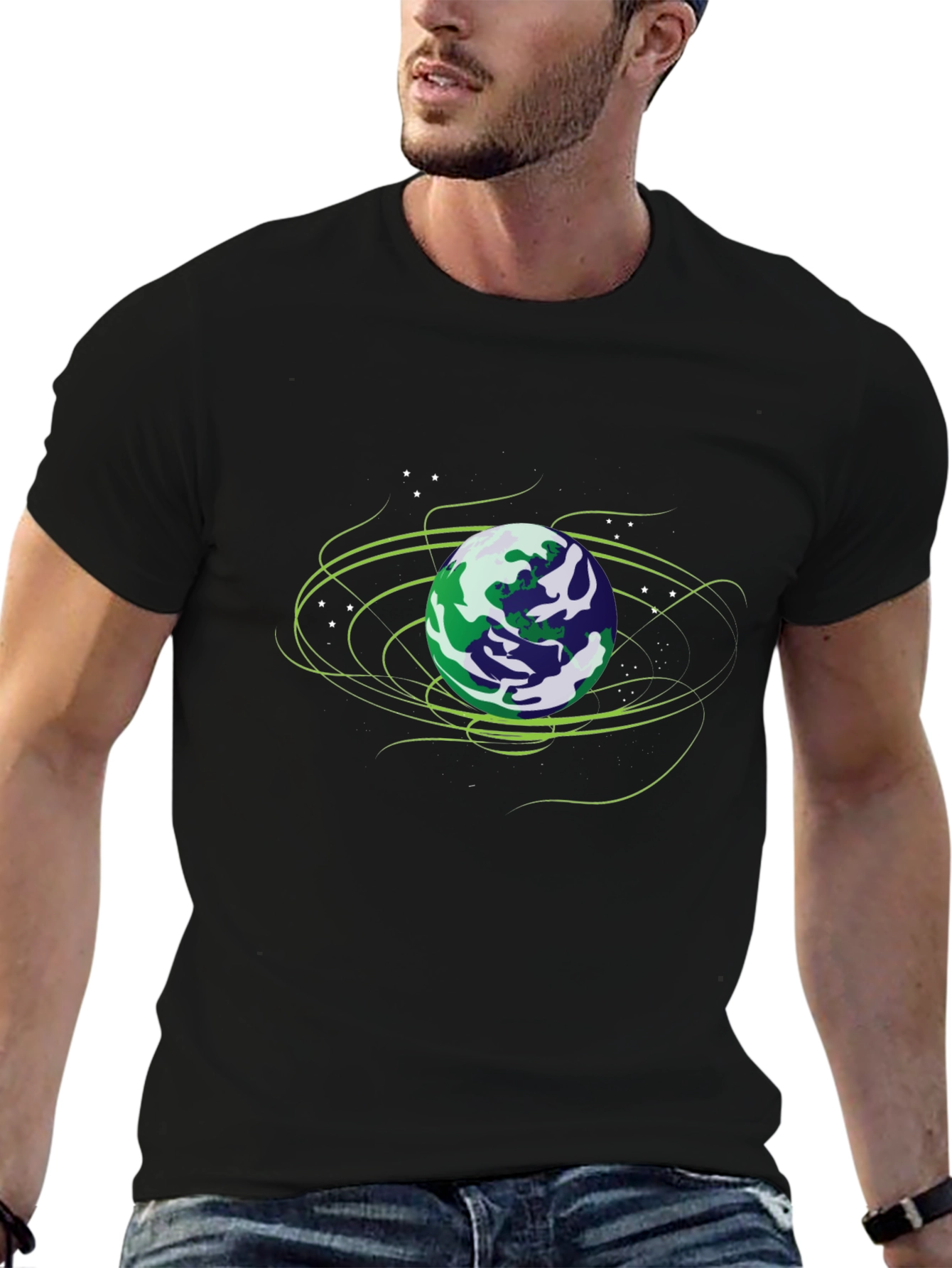 Earth Graphic Black T-Shirt