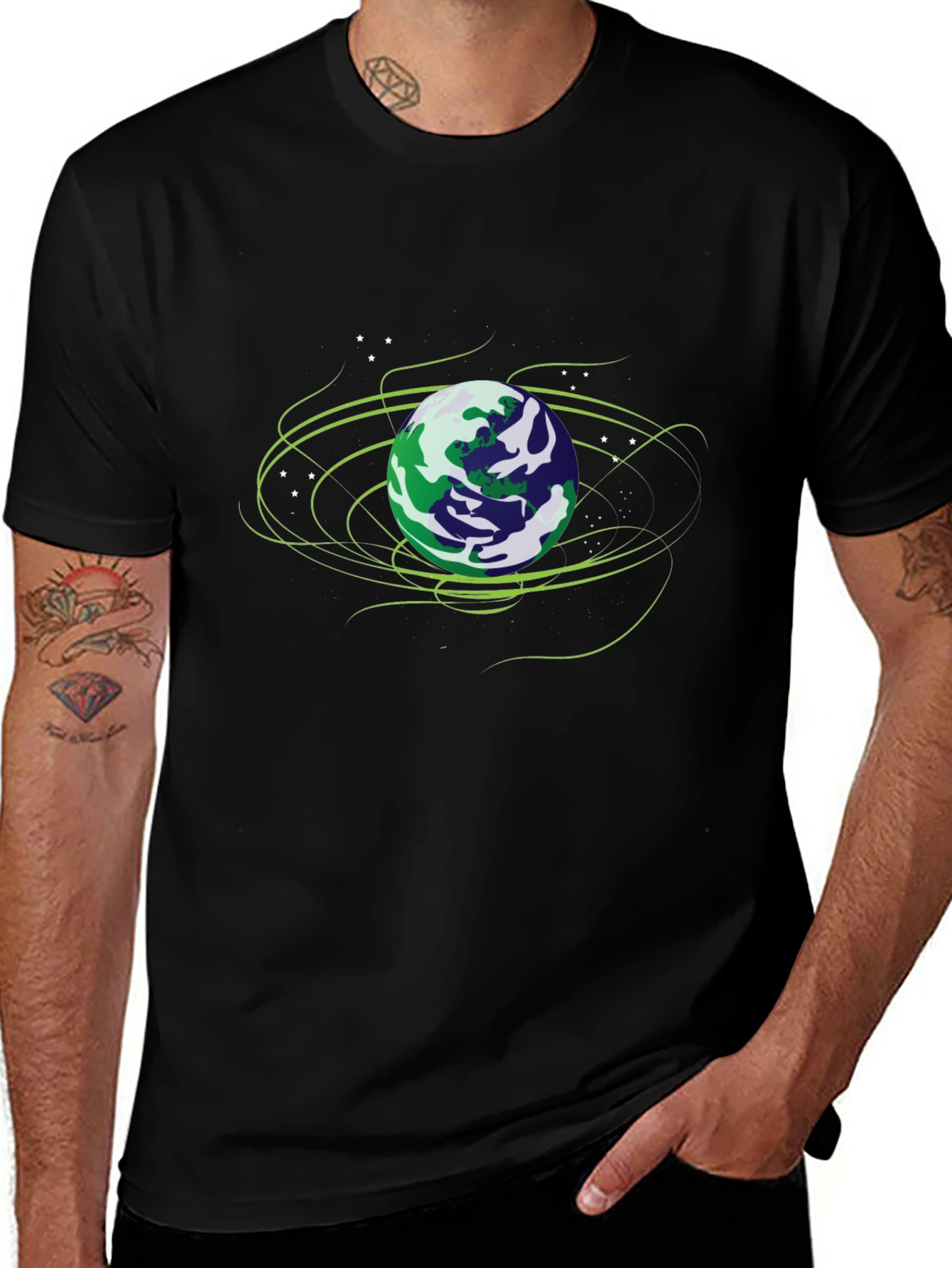 Earth Graphic Black T-Shirt