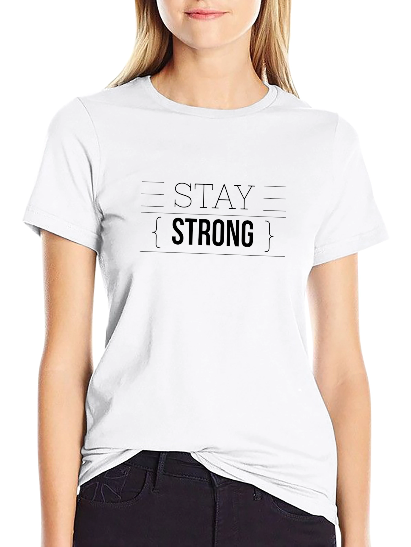 Stay Strong Graphic T-Shirt - Motivational Black Tee