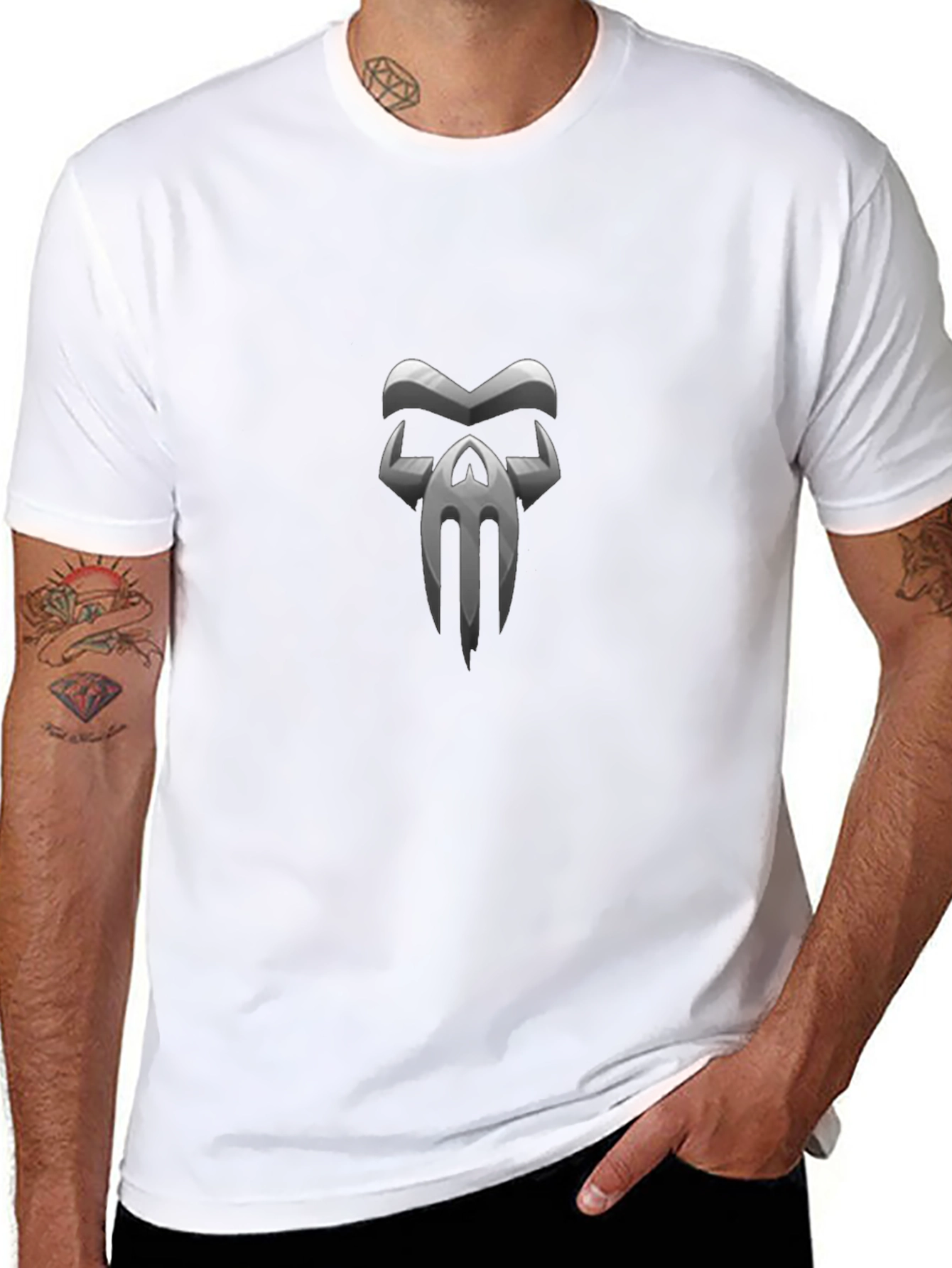 Mens Black T-Shirt with Graphic Print