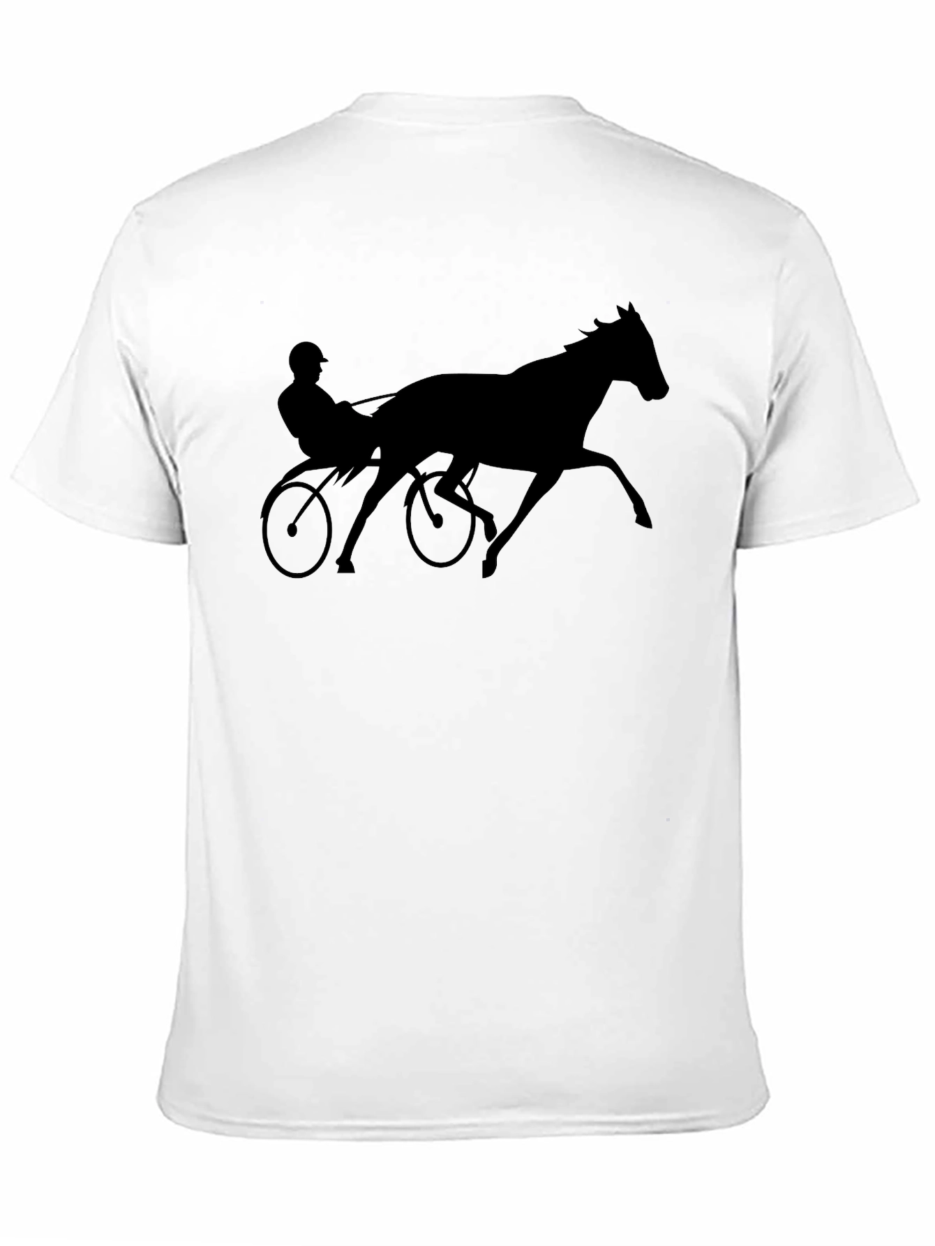 Horse Racing Silhouette Black T-Shirt