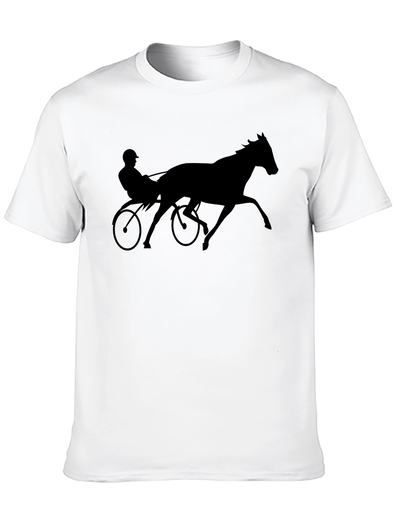 Horse Racing Silhouette Black T-Shirt