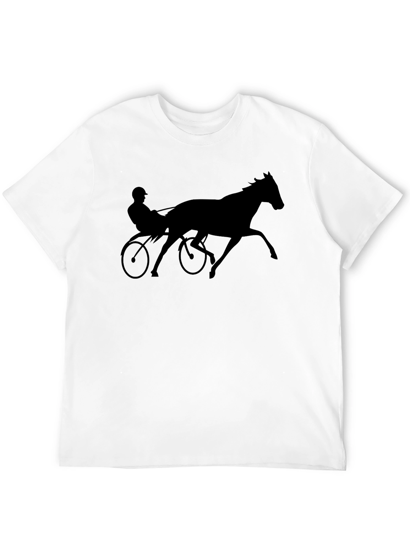 Horse Racing Silhouette Black T-Shirt