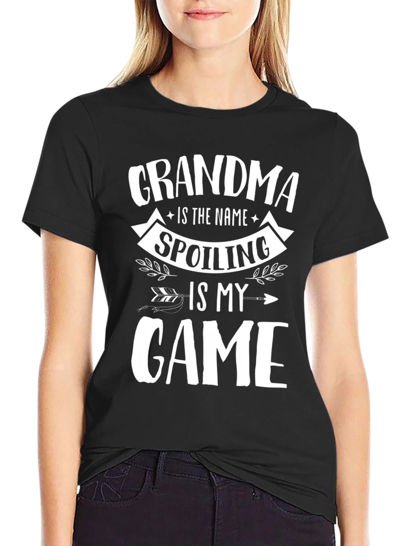 Grandma Spoiling Game Black T-Shirt