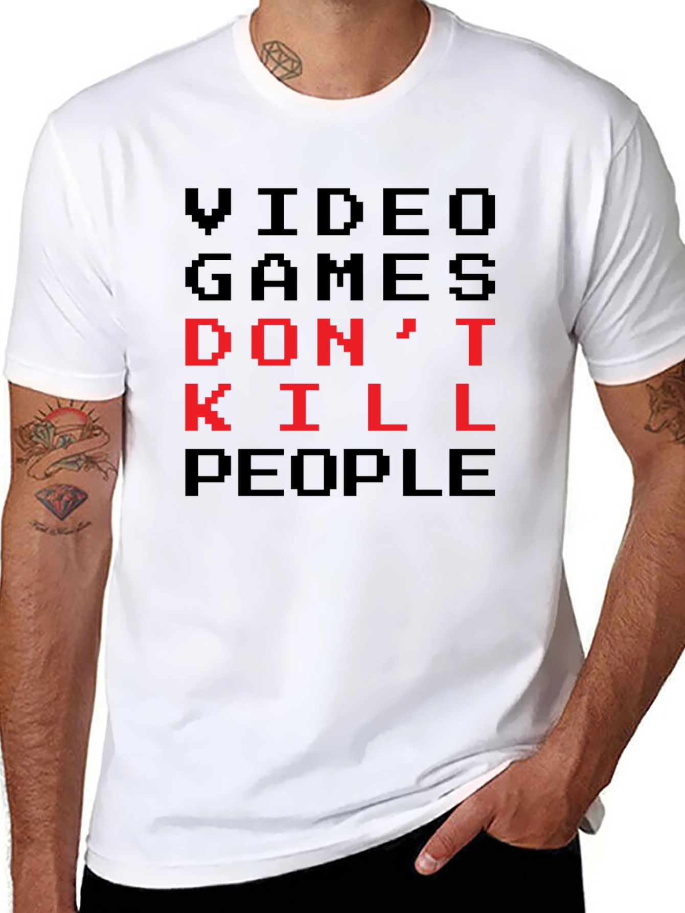 Video Games Dont Kill People Pixel Art T-Shirt
