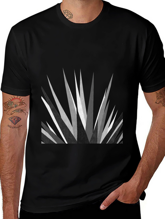 Geometric Spike Graphic Tee - Modern Minimalist Shirt