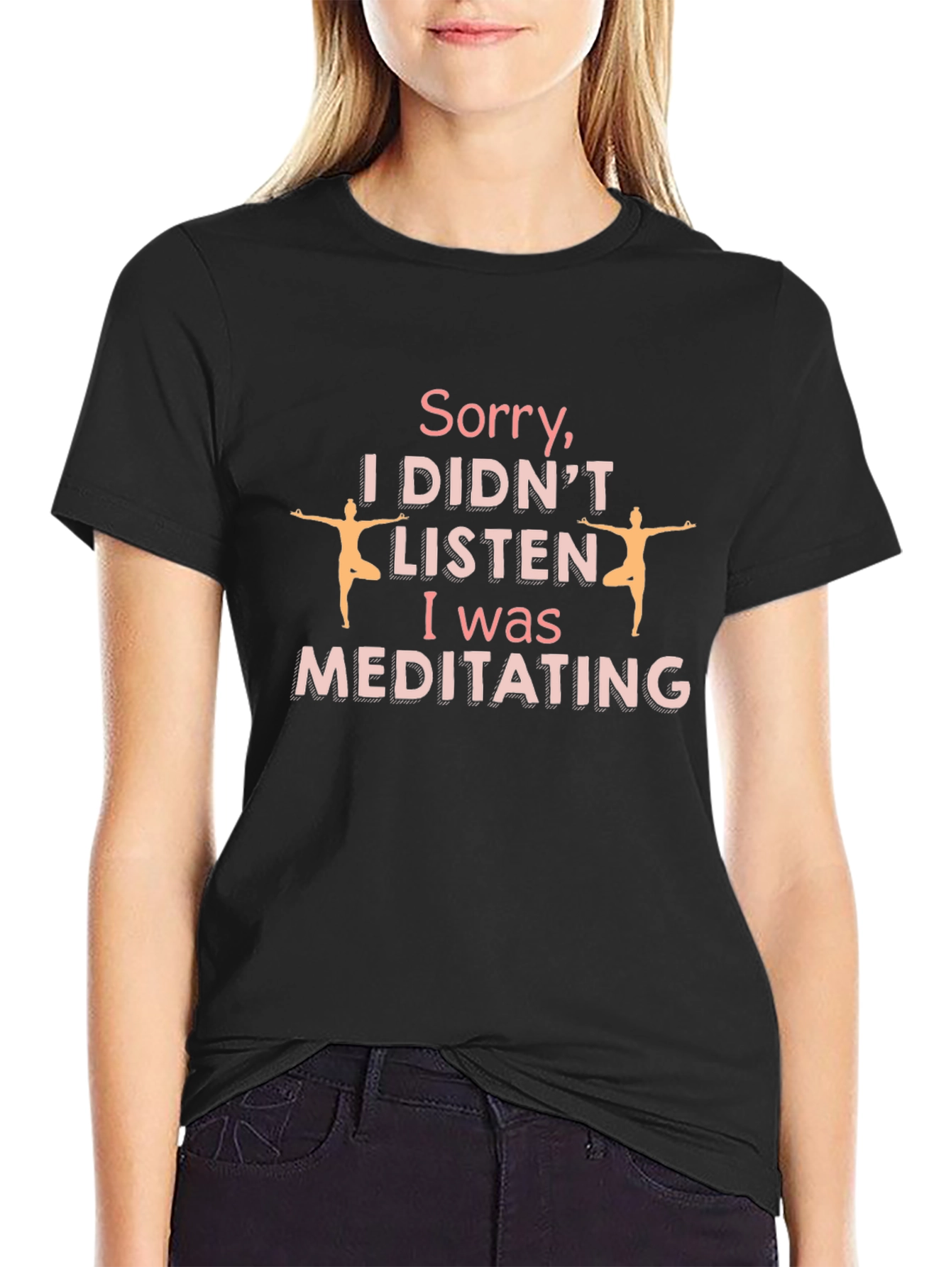 Meditating Humor Graphic T-Shirt