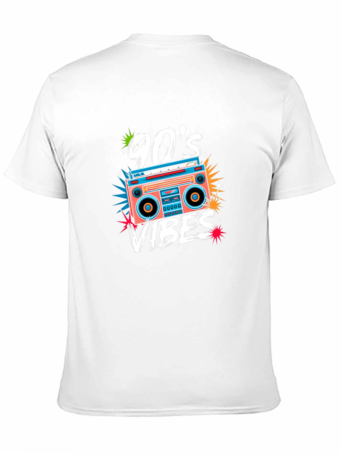 90s Vibes Retro Boombox Graphic Tee