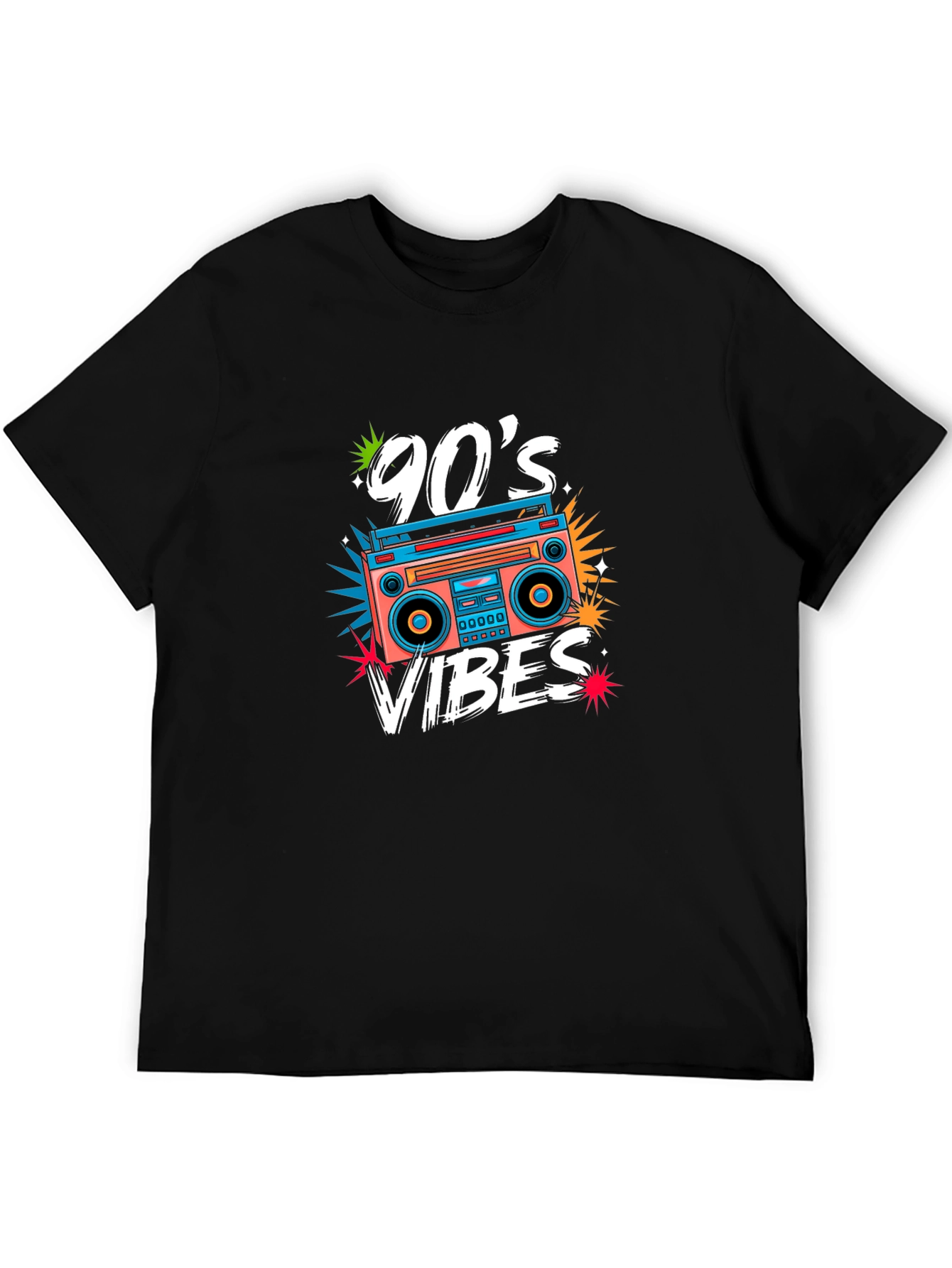 90s Vibes Retro Boombox Graphic Tee
