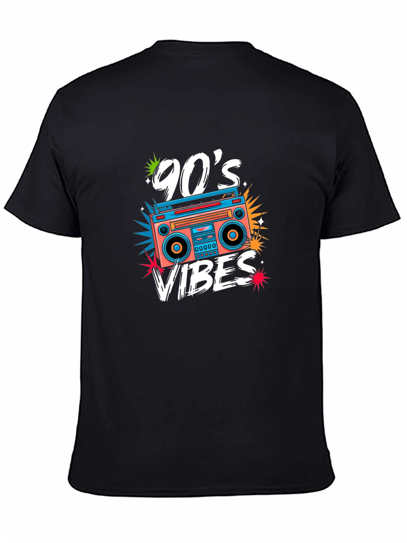 90s Vibes Retro Boombox Graphic Tee