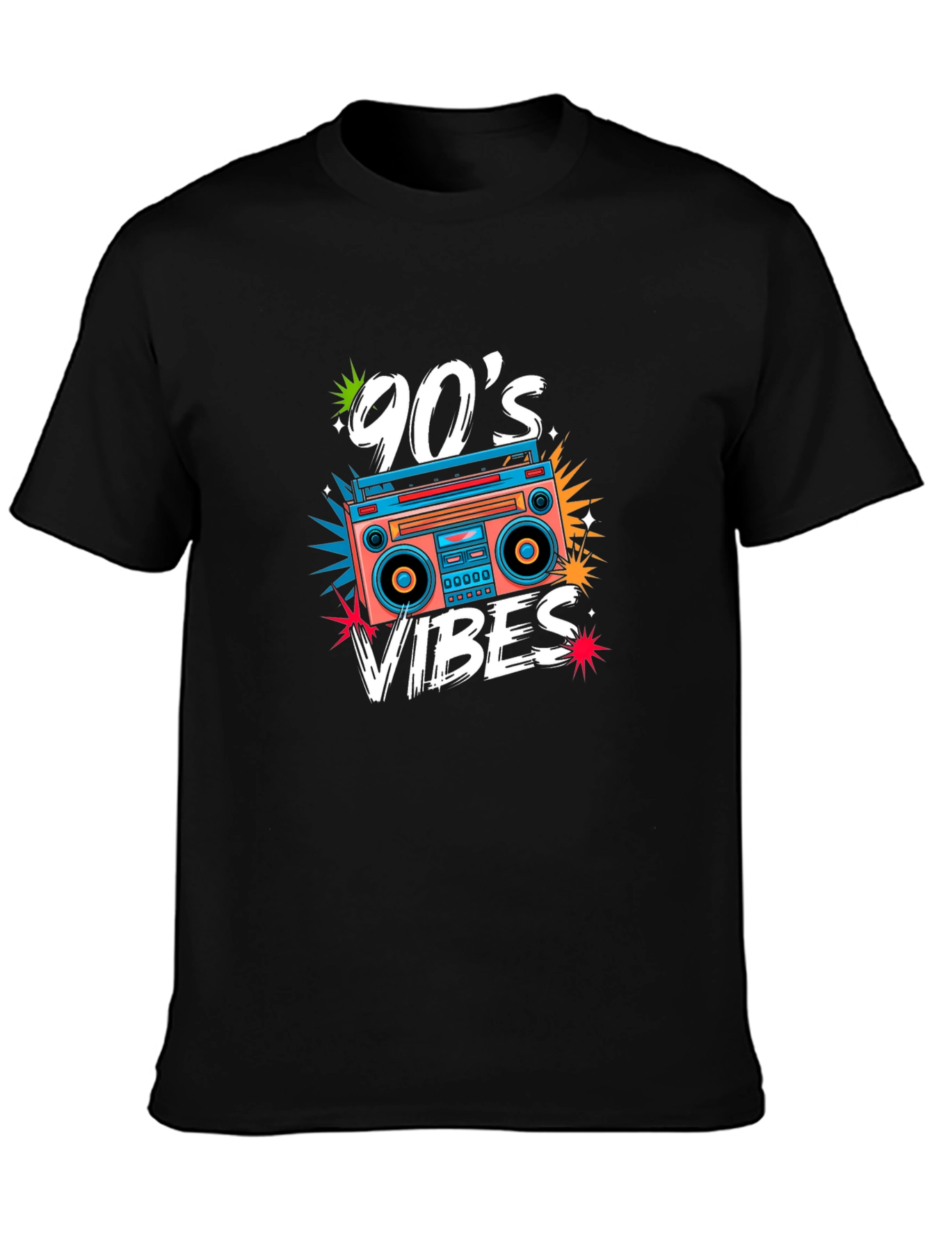 90s Vibes Retro Boombox Graphic Tee