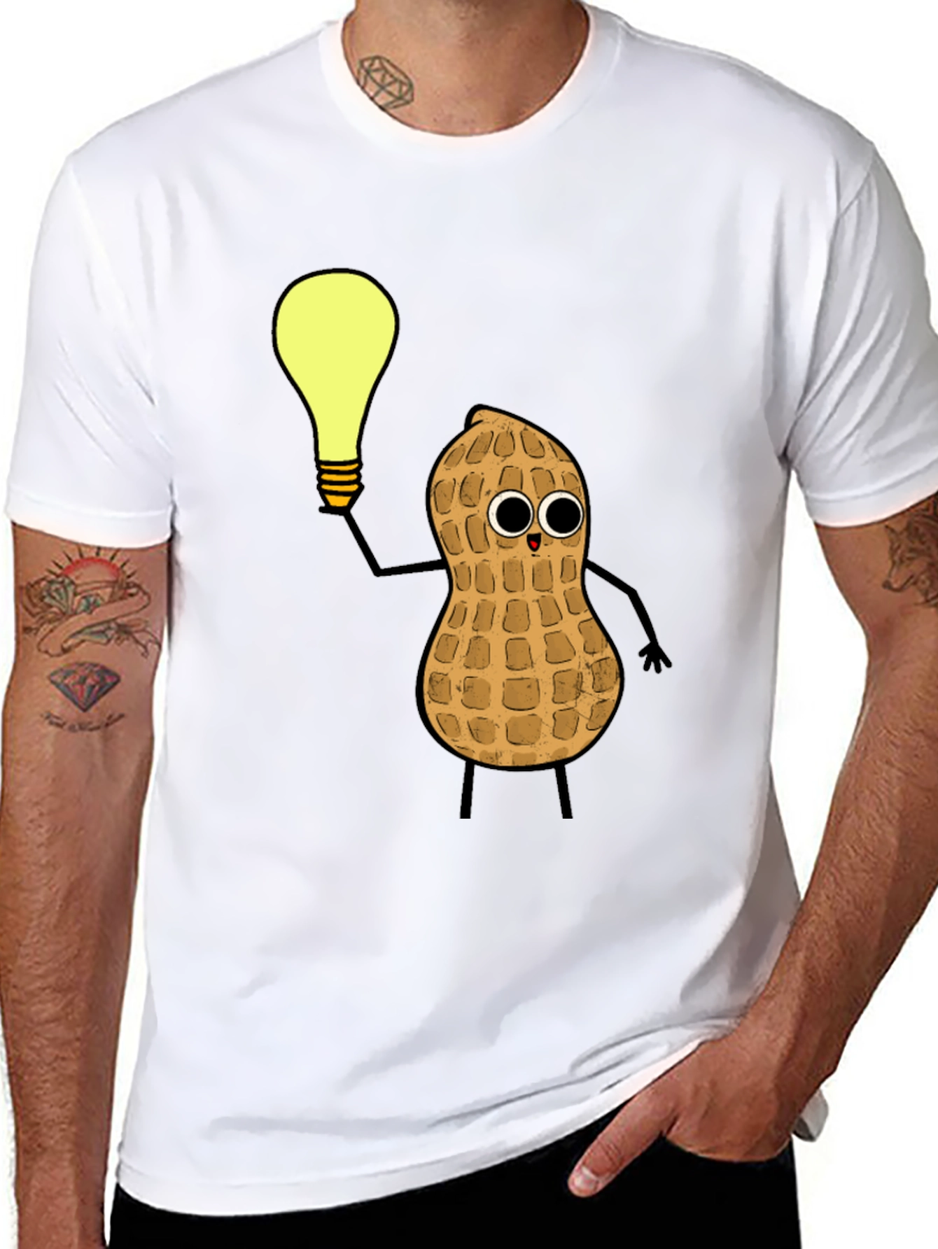 Funny Peanut Idea Black T-Shirt