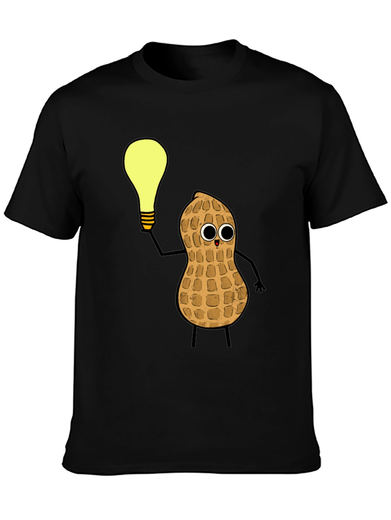 Funny Peanut Idea Black T-Shirt