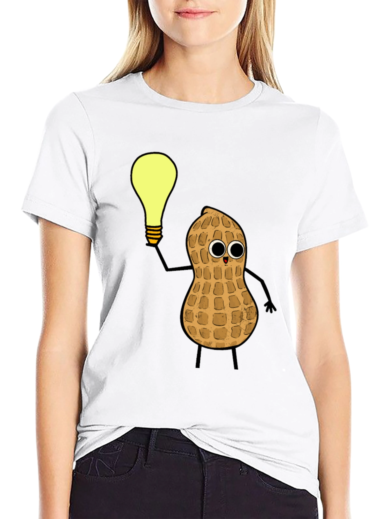 Funny Peanut Idea Black T-Shirt