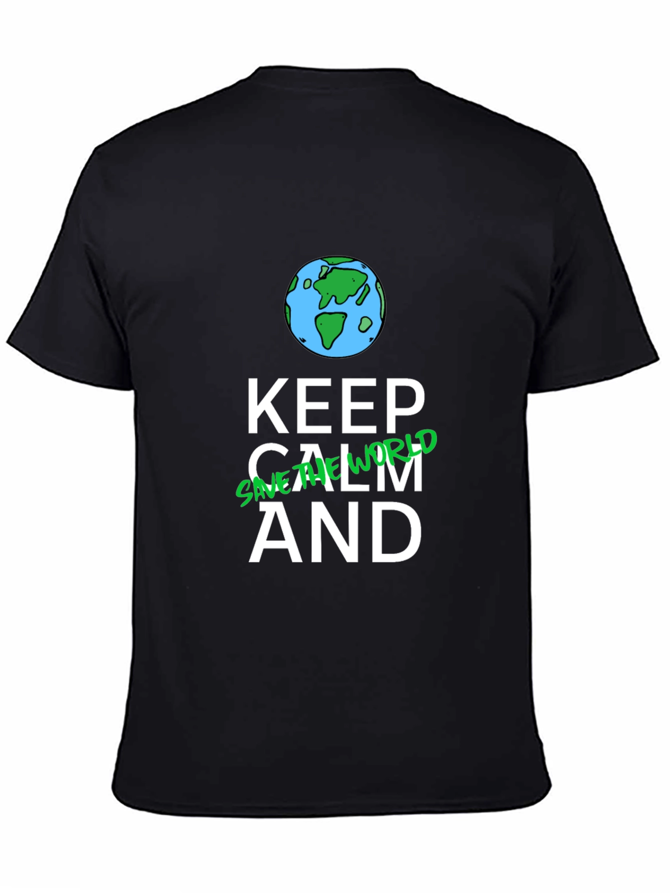 Keep Calm and Save the World Black T-Shirt