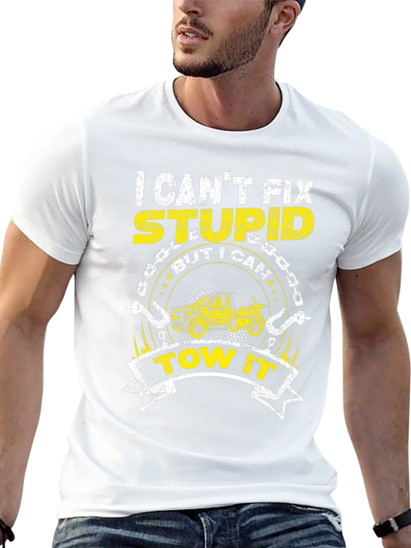 I Cant Fix Stupid Tow Truck T-Shirt