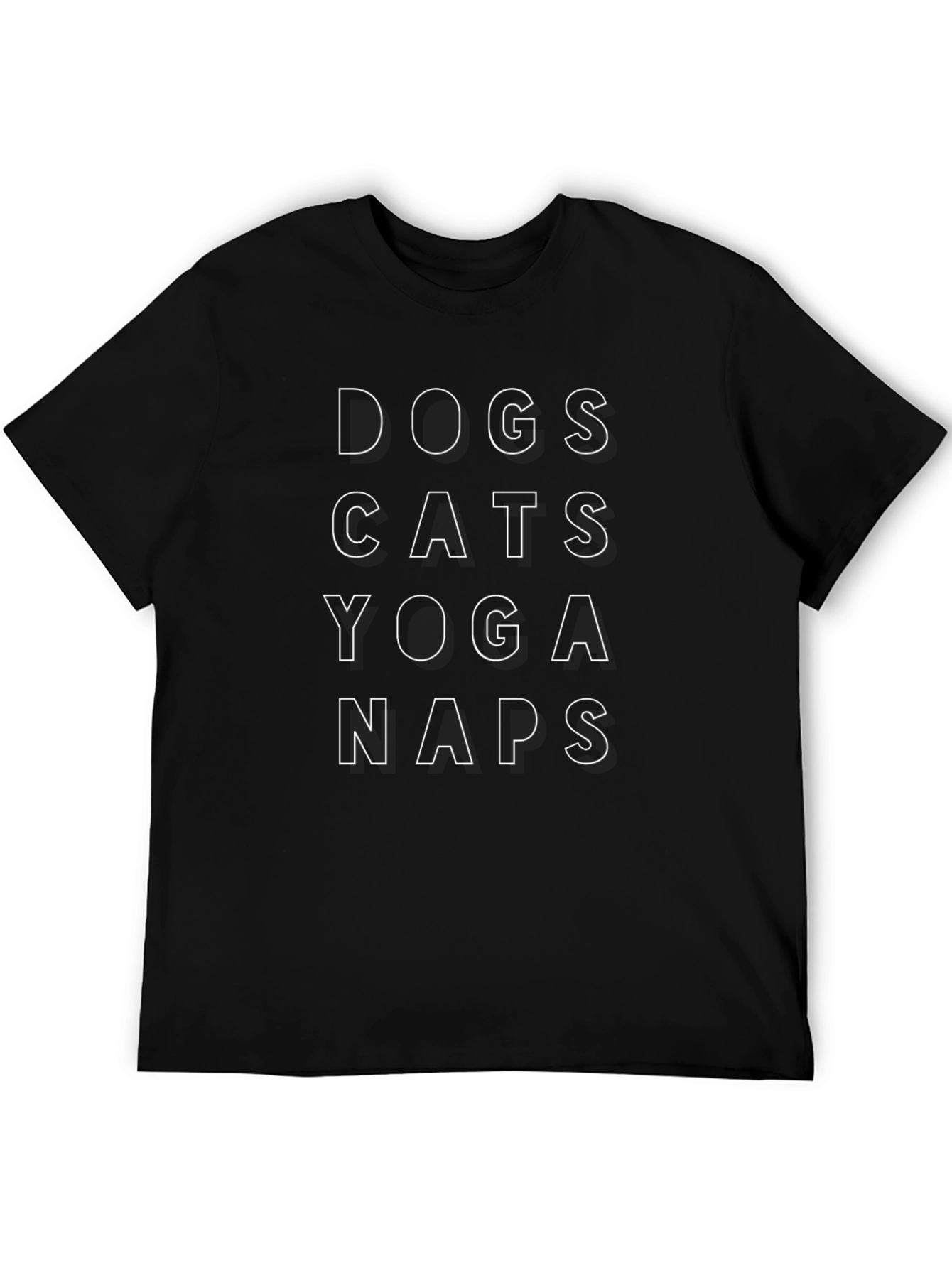 Dogs Cats Yoga Naps Graphic Tee