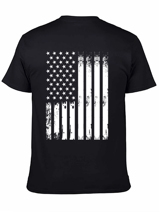 American Flag Distressed Graphic Tee - Patriotic Style
