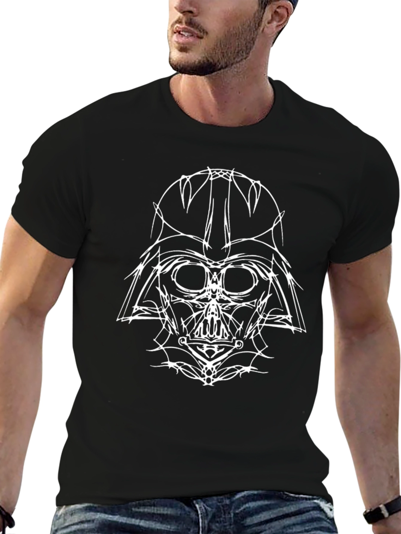 Darth Vader Abstract Graphic Black T-Shirt