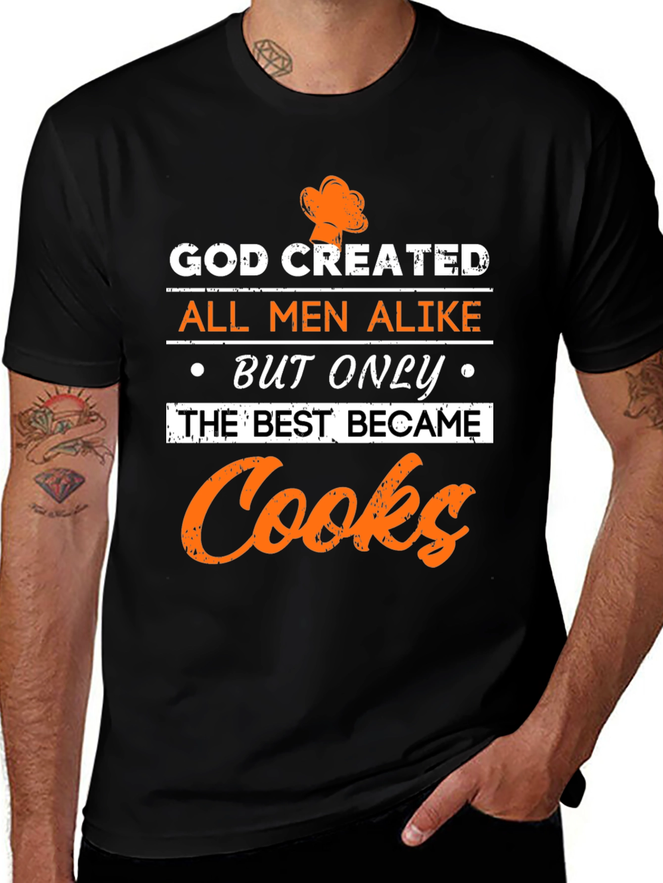 God Created Cooks T-Shirt - Black Graphic Tee