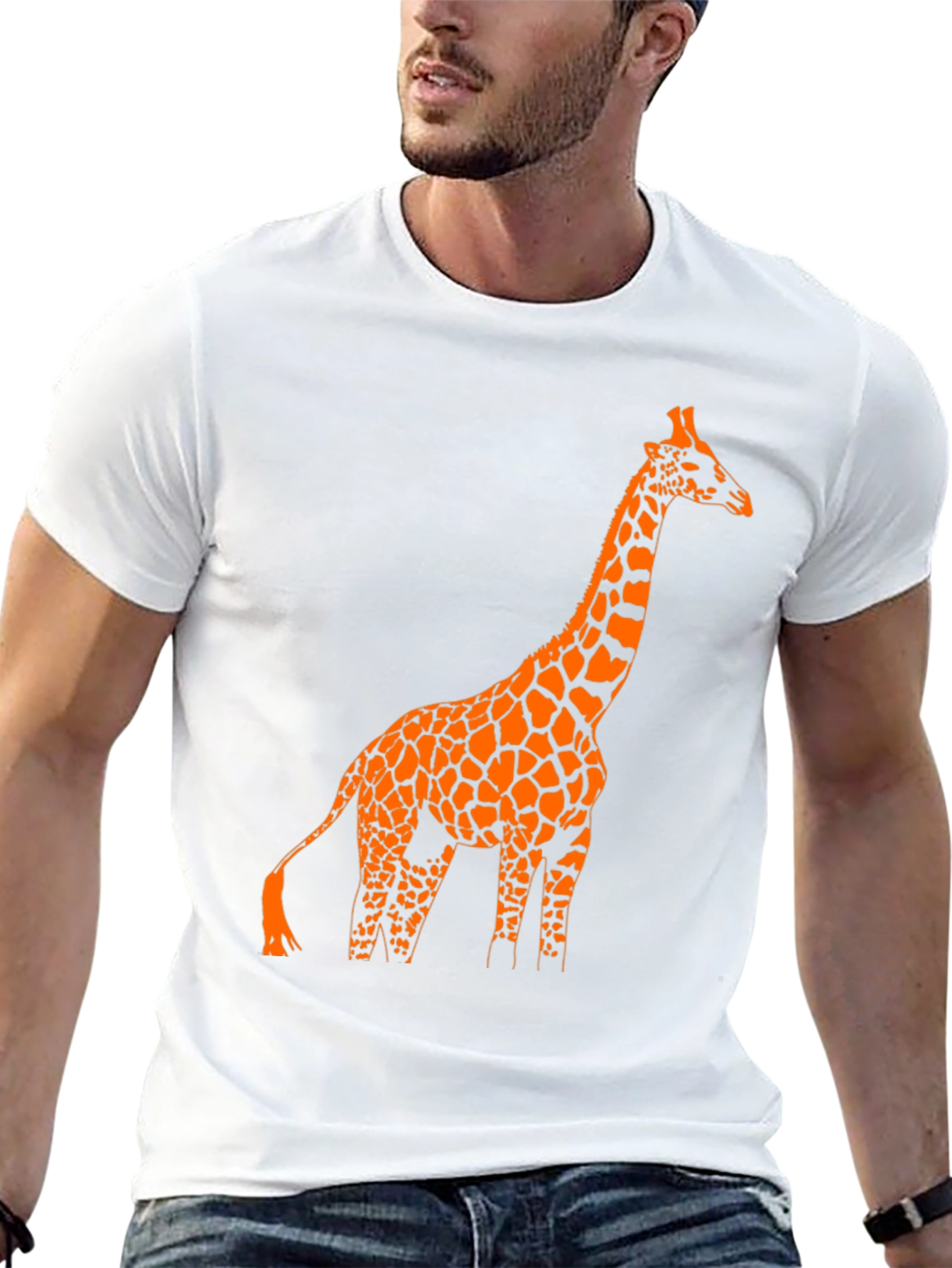 Black Giraffe Graphic Tee - Animal Lover Shirt
