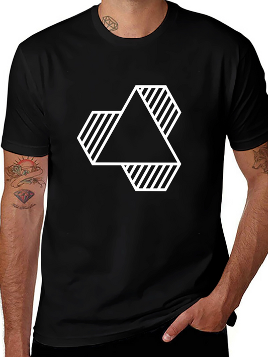 Geometric Graphic Black T-Shirt