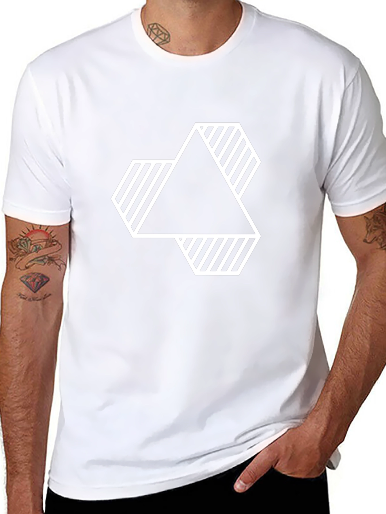 Geometric Graphic Black T-Shirt