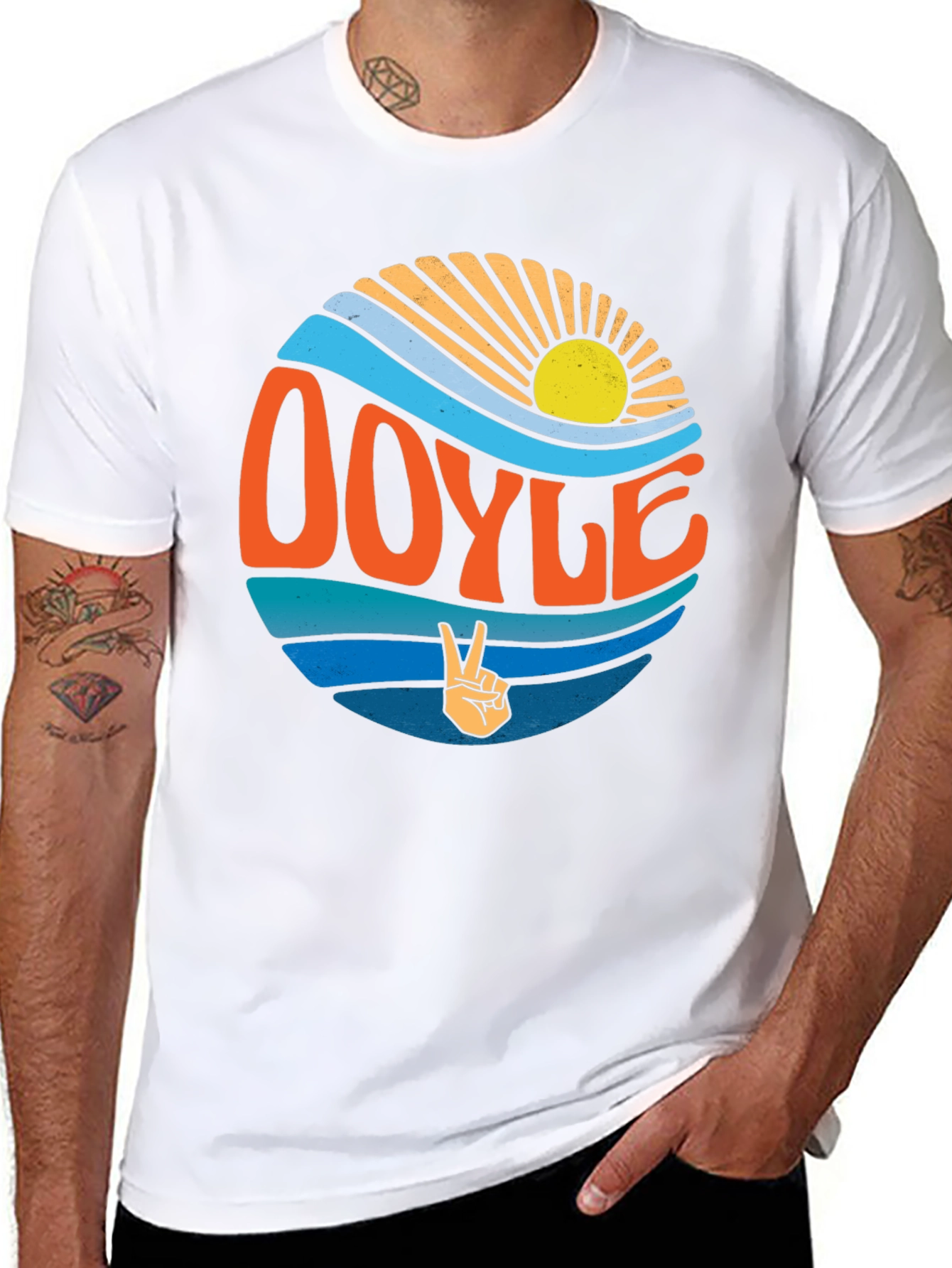 Doyle Wave Peace Sign Graphic T-Shirt