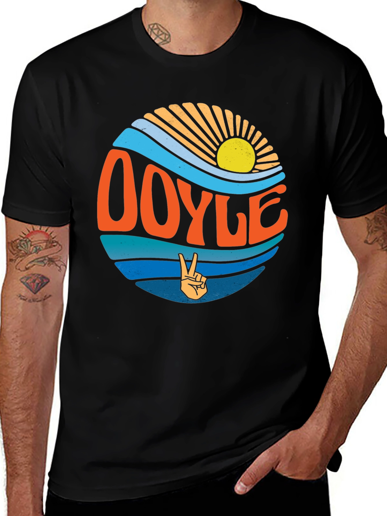 Doyle Wave Peace Sign Graphic T-Shirt