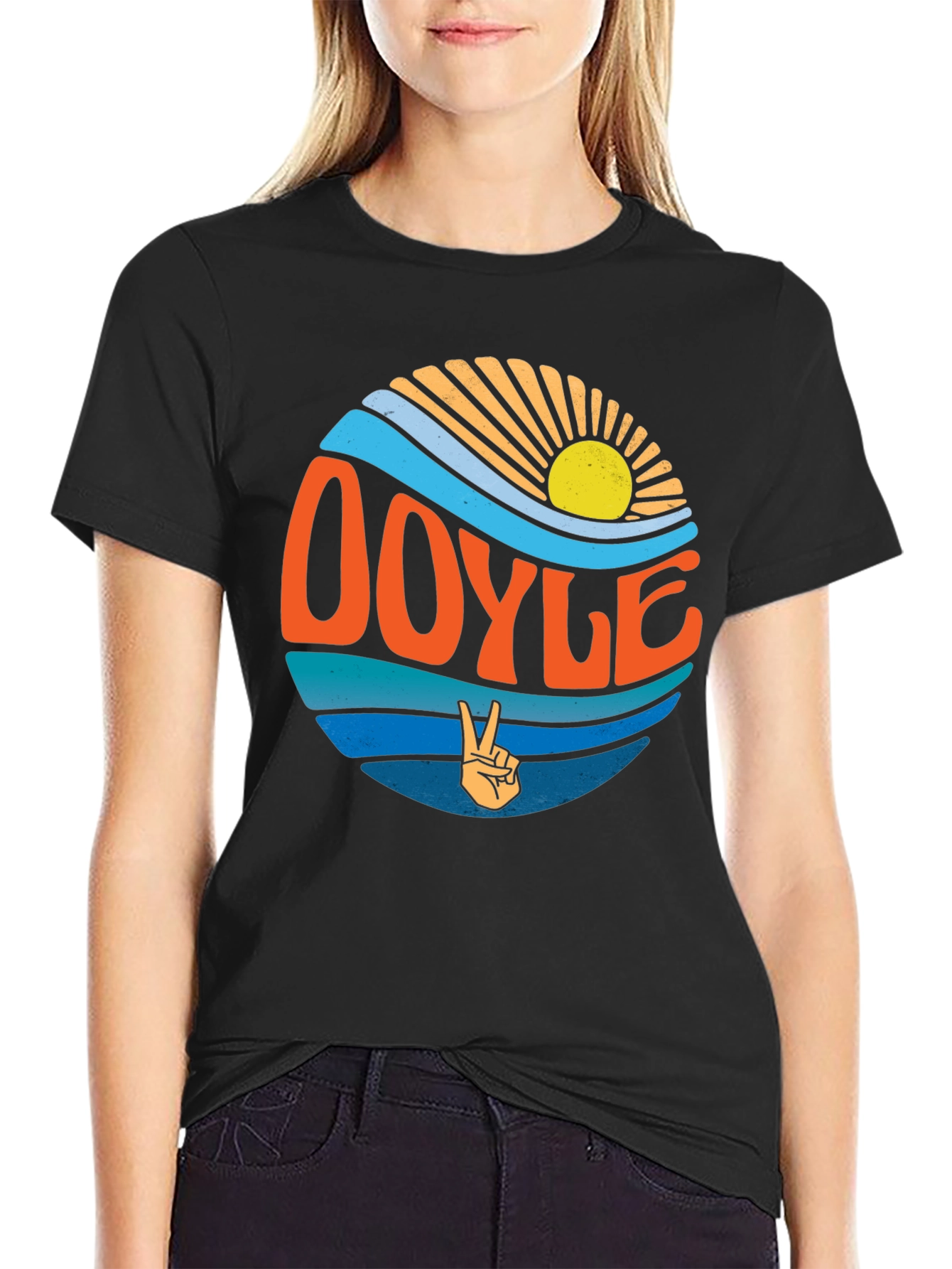 Doyle Wave Peace Sign Graphic T-Shirt