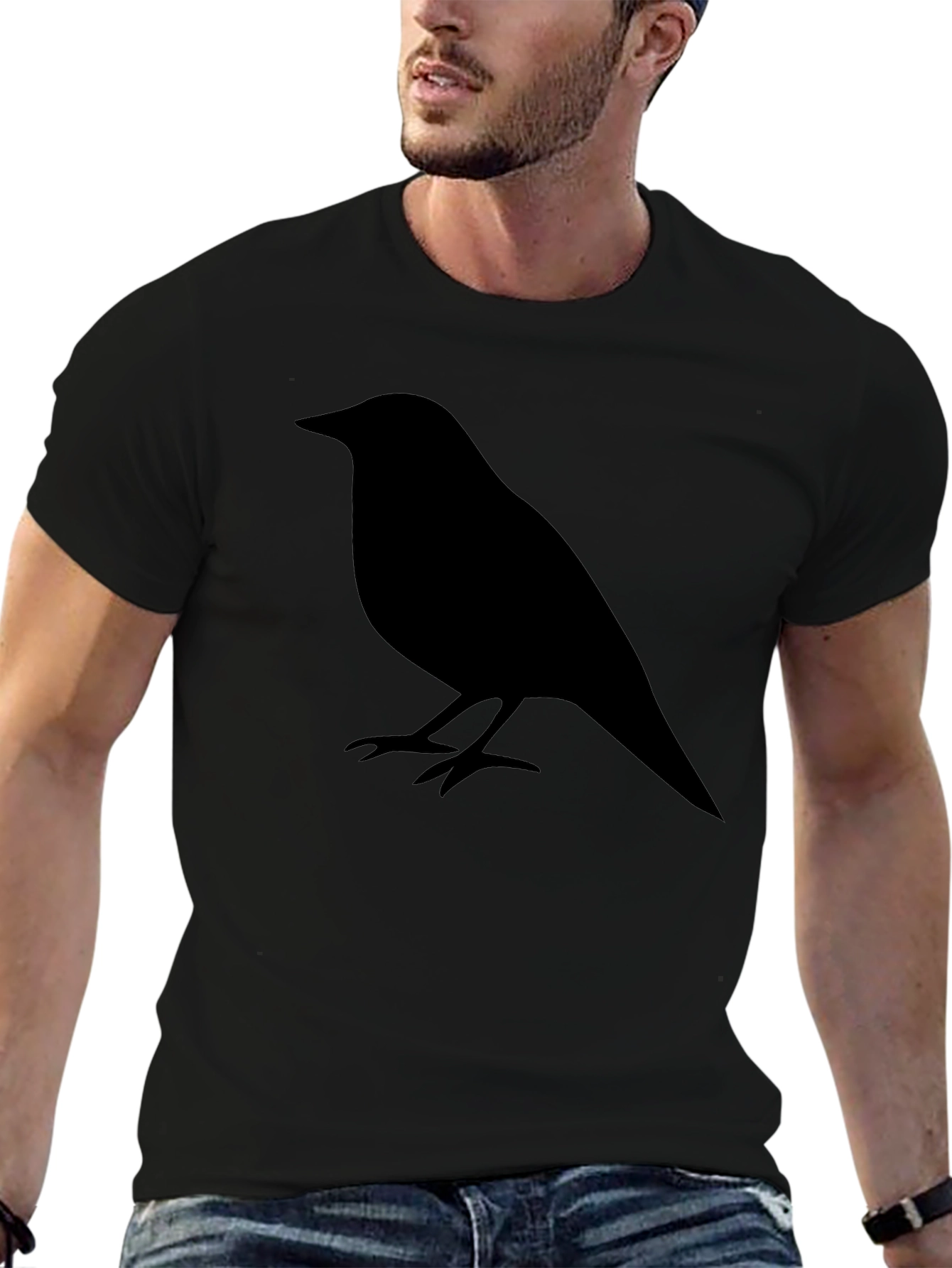 Raven Silhouette Black Graphic Tee