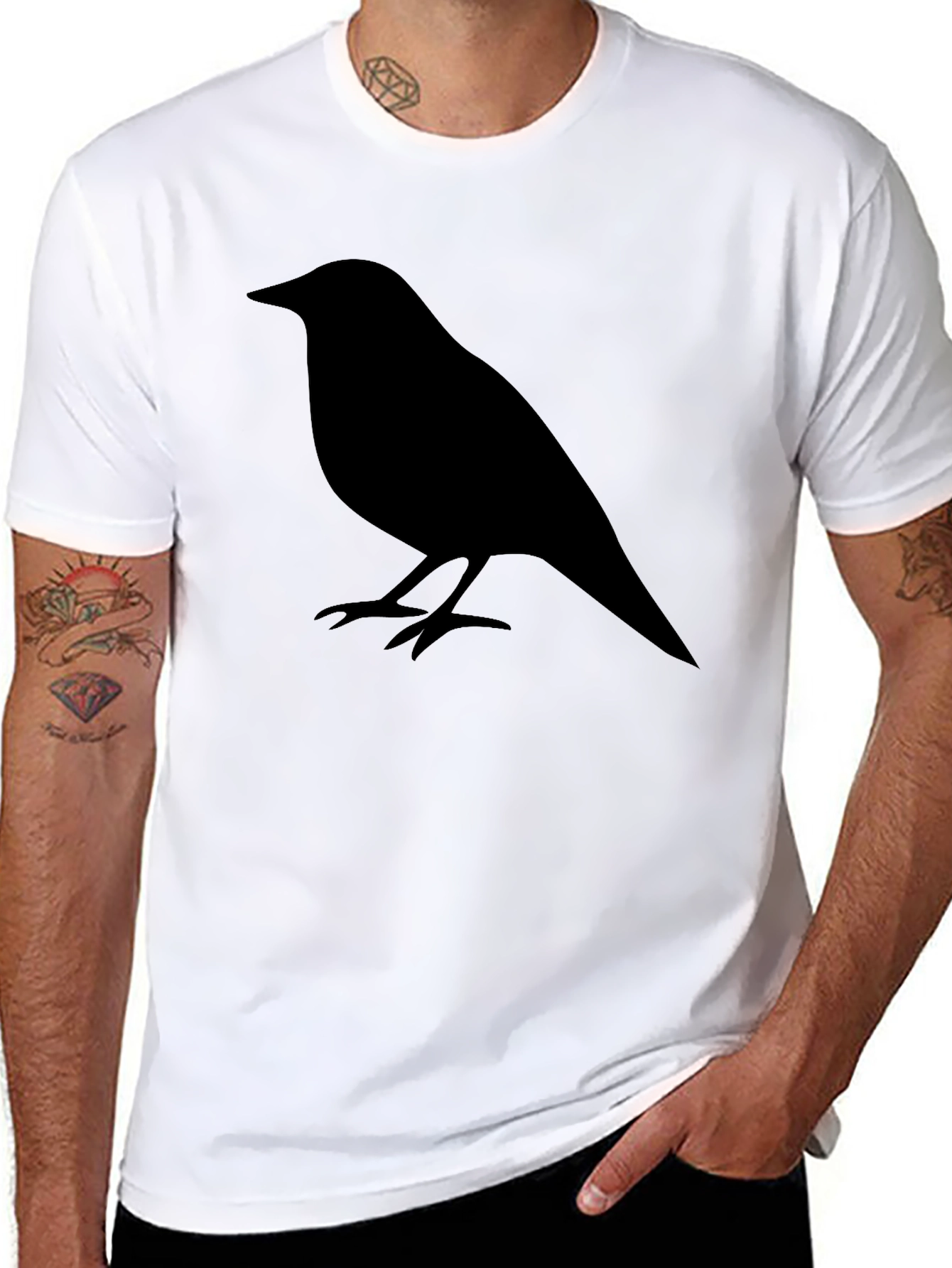 Raven Silhouette Black Graphic Tee