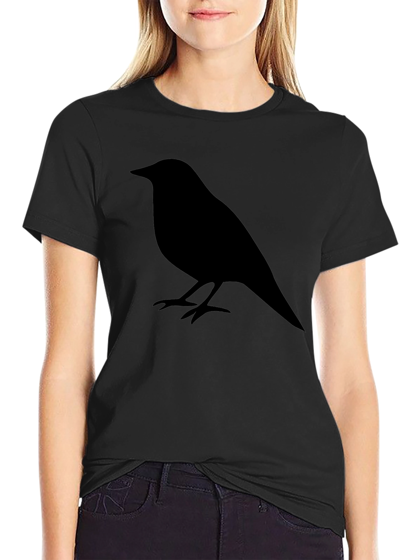 Raven Silhouette Black Graphic Tee