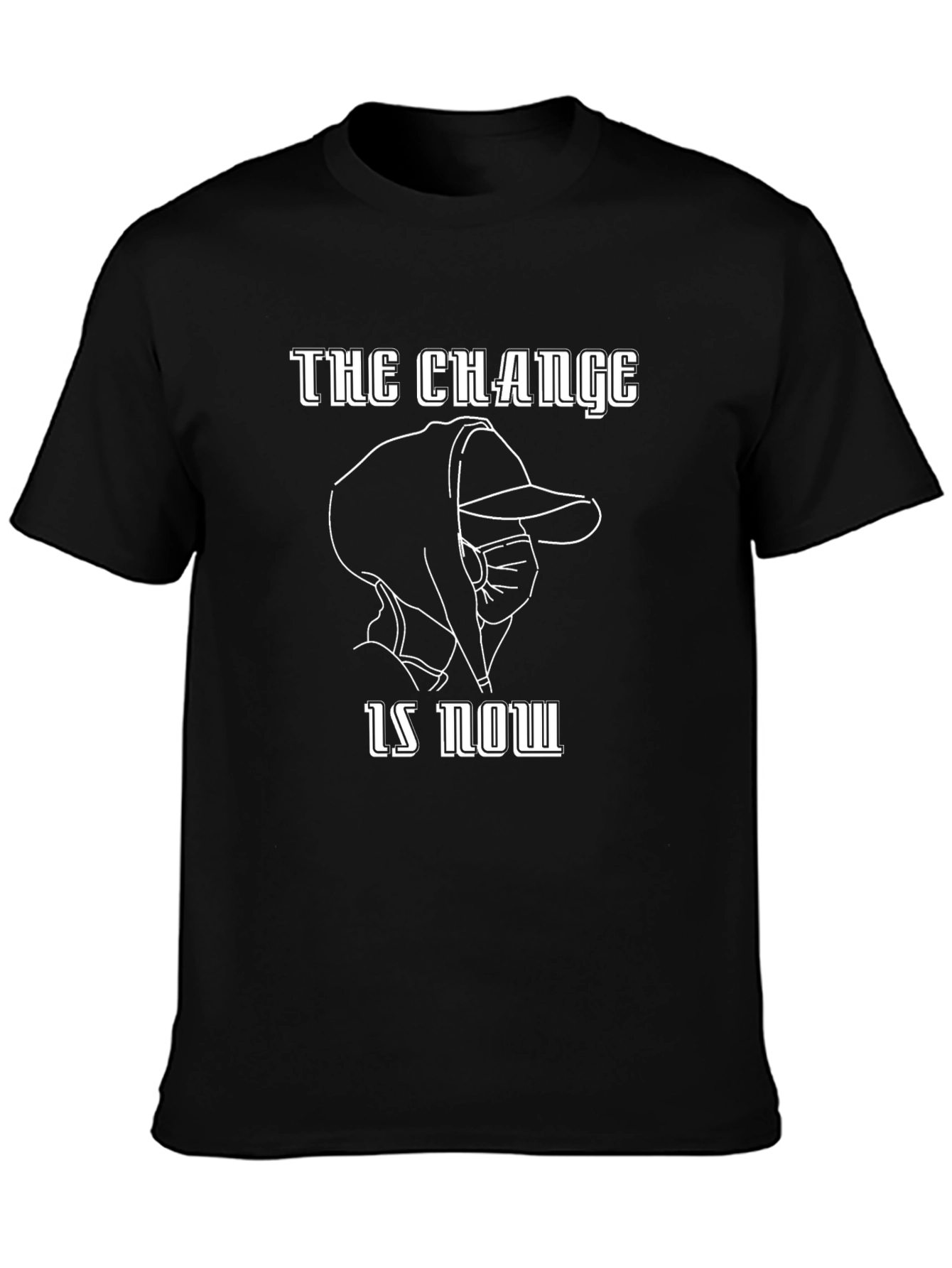 The Change is Now Black Graphic T-Shirt